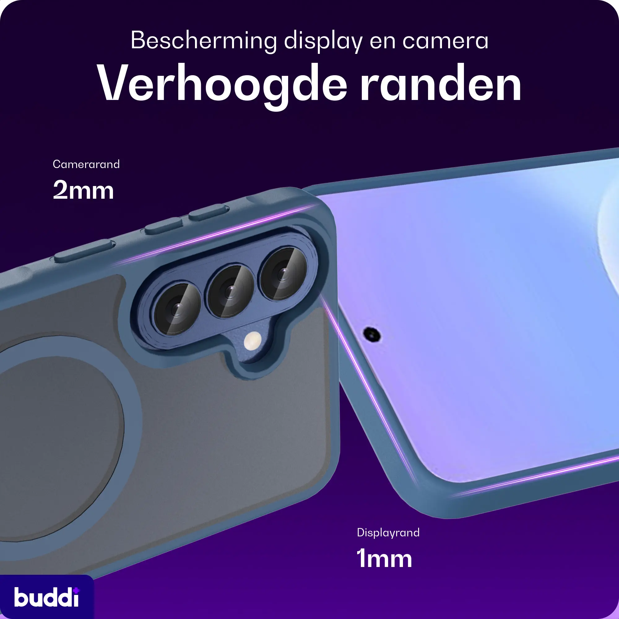 Buddi Frost Samsung Galaxy A57 Hoesje MagSafe Back Cover Matte Donker Blauw afbeelding 4