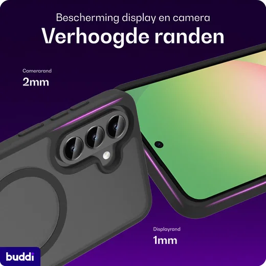 Buddi Frost Samsung Galaxy A37 / A56 / A36 Hoesje MagSafe Matte Zwart afbeelding 4