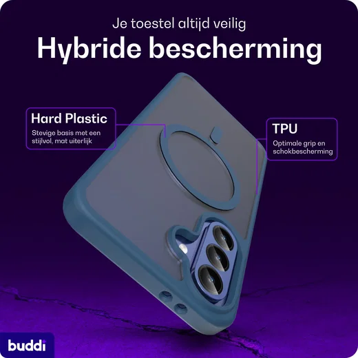 Buddi Frost Samsung Galaxy A37 / A56 / A36 Hoesje MagSafe Matte Donker Blauw afbeelding 2
