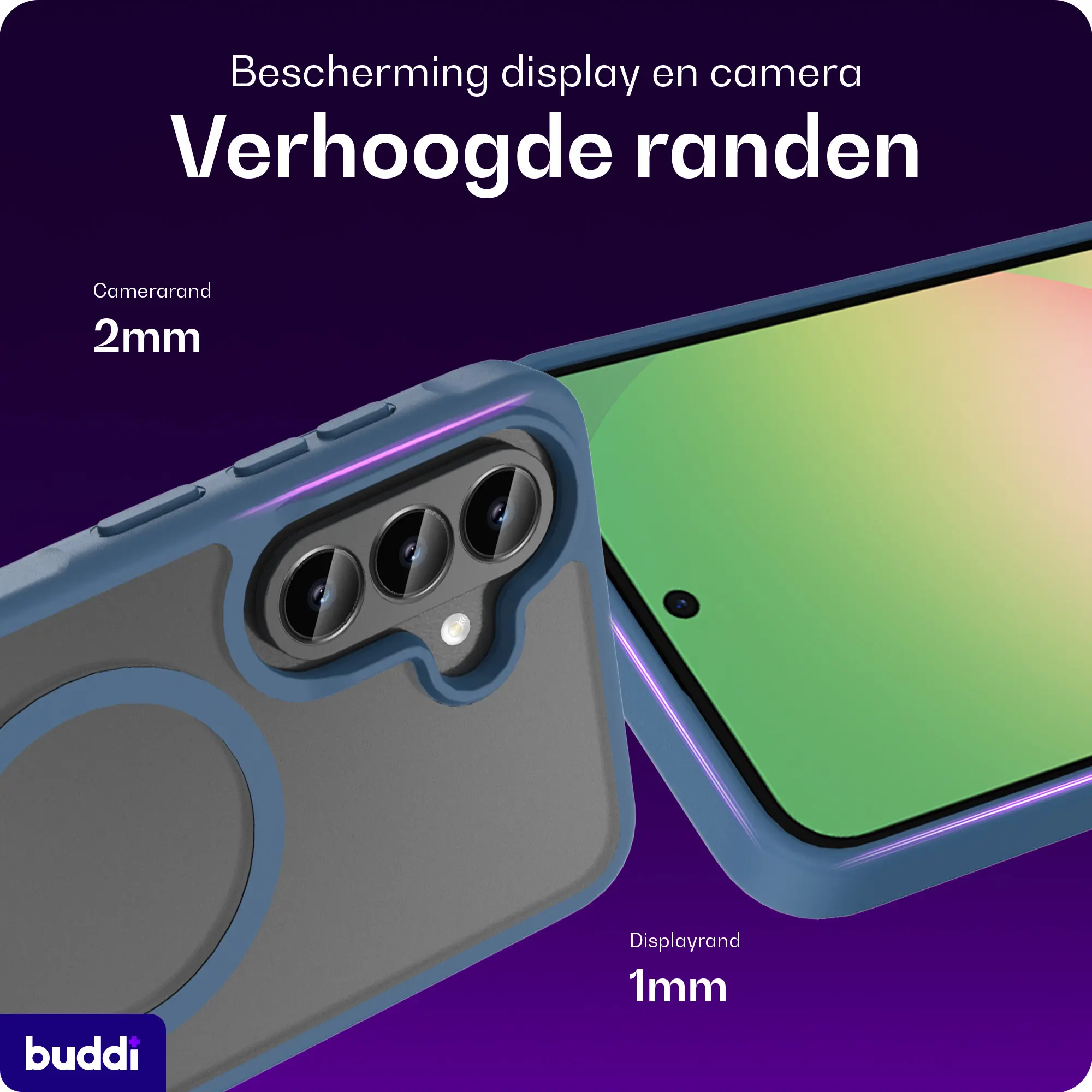 Buddi Frost Samsung Galaxy A37 / A56 / A36 Hoesje MagSafe Matte Donker Blauw afbeelding 4