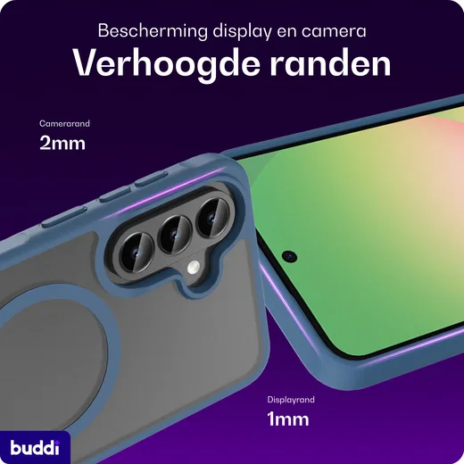 Buddi Frost Samsung Galaxy A37 / A56 / A36 Hoesje MagSafe Matte Donker Blauw afbeelding 4