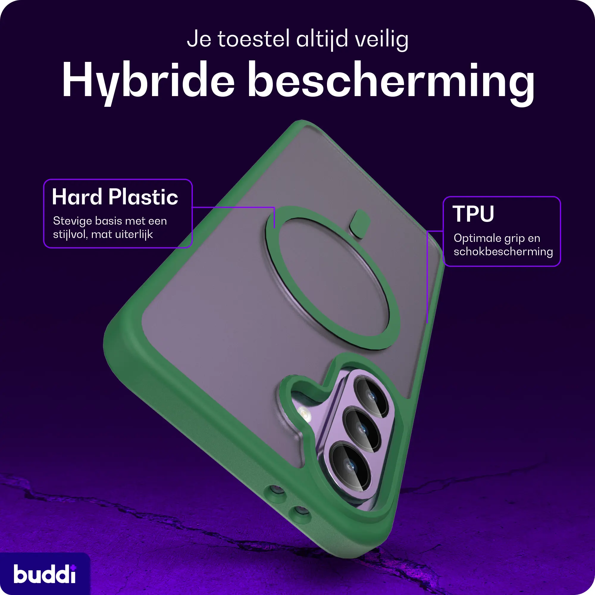 Buddi Frost Samsung Galaxy A37 / A56 / A36 Hoesje MagSafe Matte Groen afbeelding 2