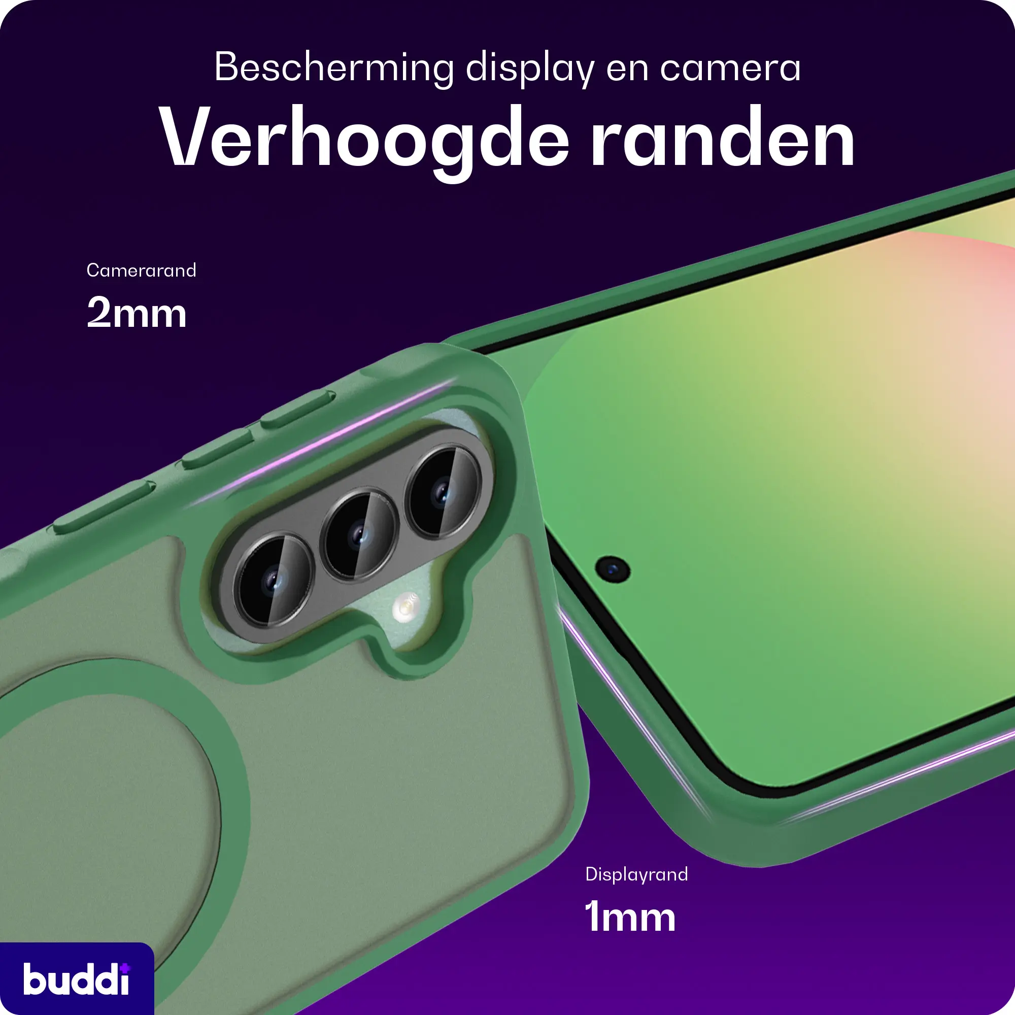 Buddi Frost Samsung Galaxy A37 / A56 / A36 Hoesje MagSafe Matte Groen afbeelding 4