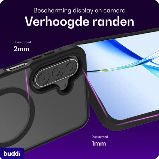 Buddi Frost Samsung Galaxy A17 / A26 / A16 Hoesje MagSafe Matte Zwart afbeelding 4