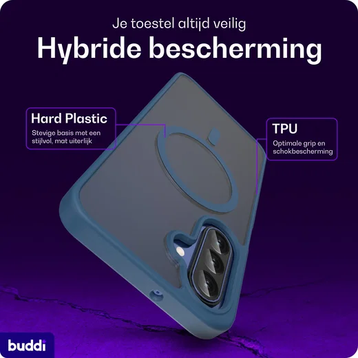 Buddi Frost Samsung Galaxy A17 / A26 / A16 Hoesje MagSafe Matte Donker Blauw afbeelding 2