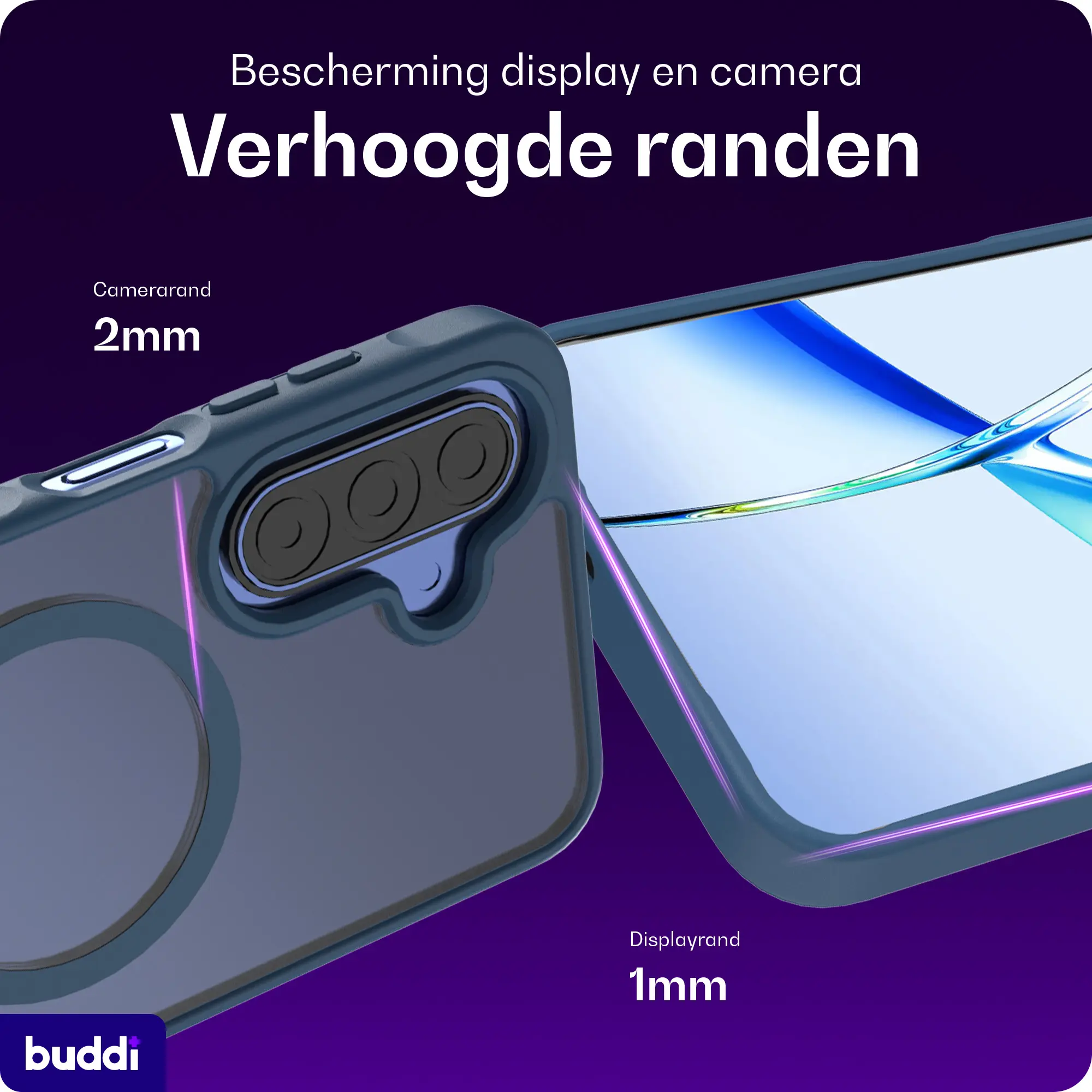 Buddi Frost Samsung Galaxy A17 / A26 / A16 Hoesje MagSafe Matte Donker Blauw afbeelding 4