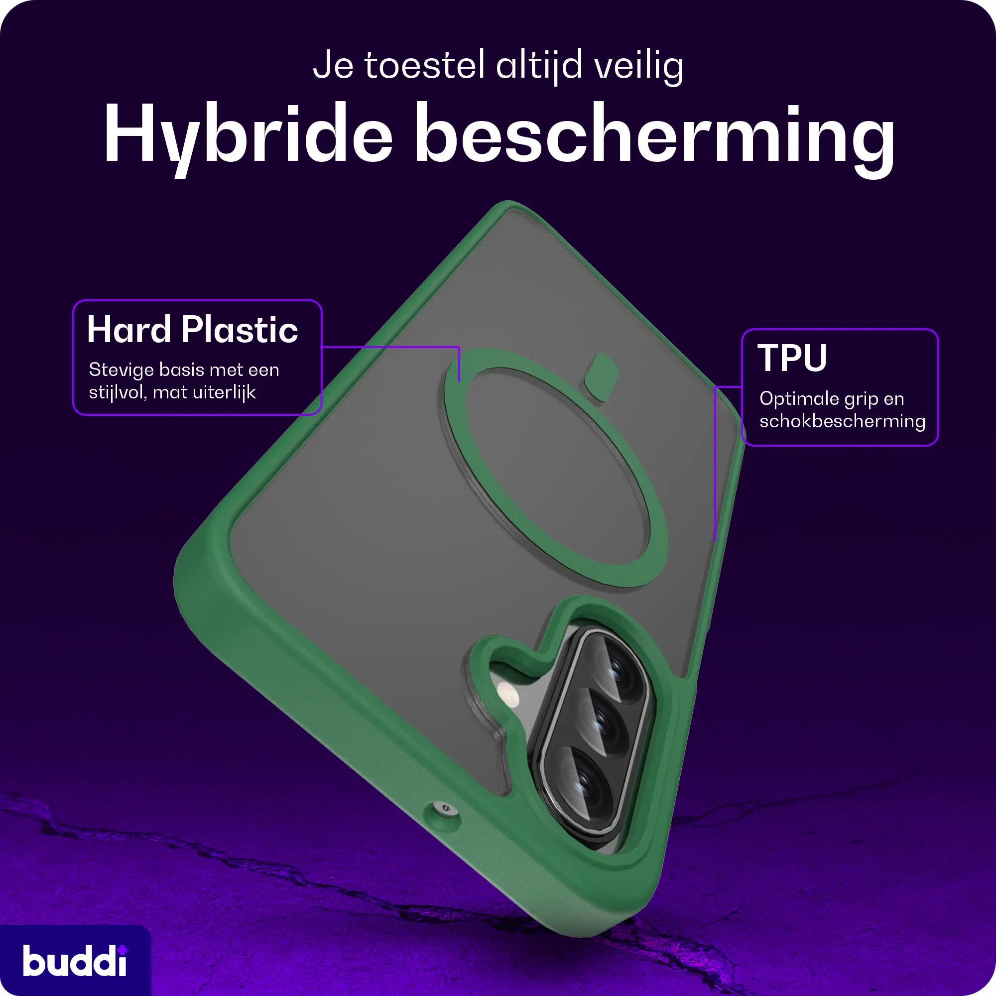 Buddi Frost Samsung Galaxy A17 / A26 / A16 Hoesje MagSafe Matte Groen afbeelding 2