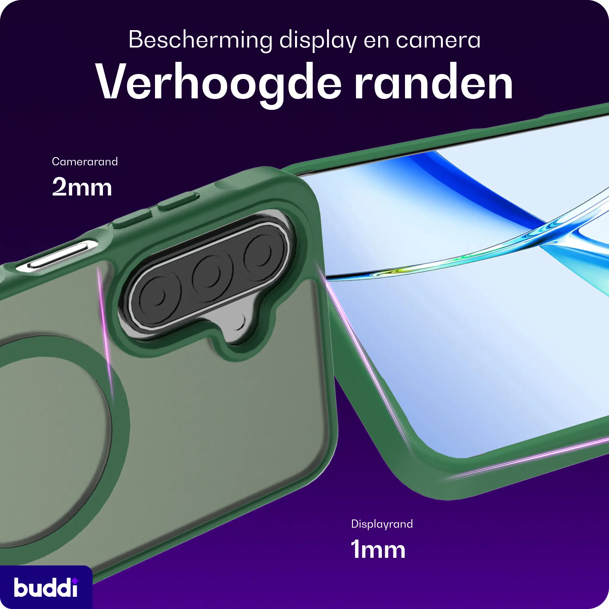 Buddi Frost Samsung Galaxy A17 / A26 / A16 Hoesje MagSafe Matte Groen afbeelding 4