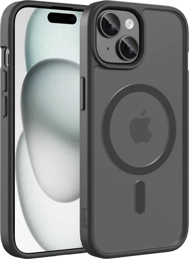 Buddi Frost iPhone 17e/16e/15/14/13 Hoesje MagSafe Back Cover Matte Zwart afbeelding 1