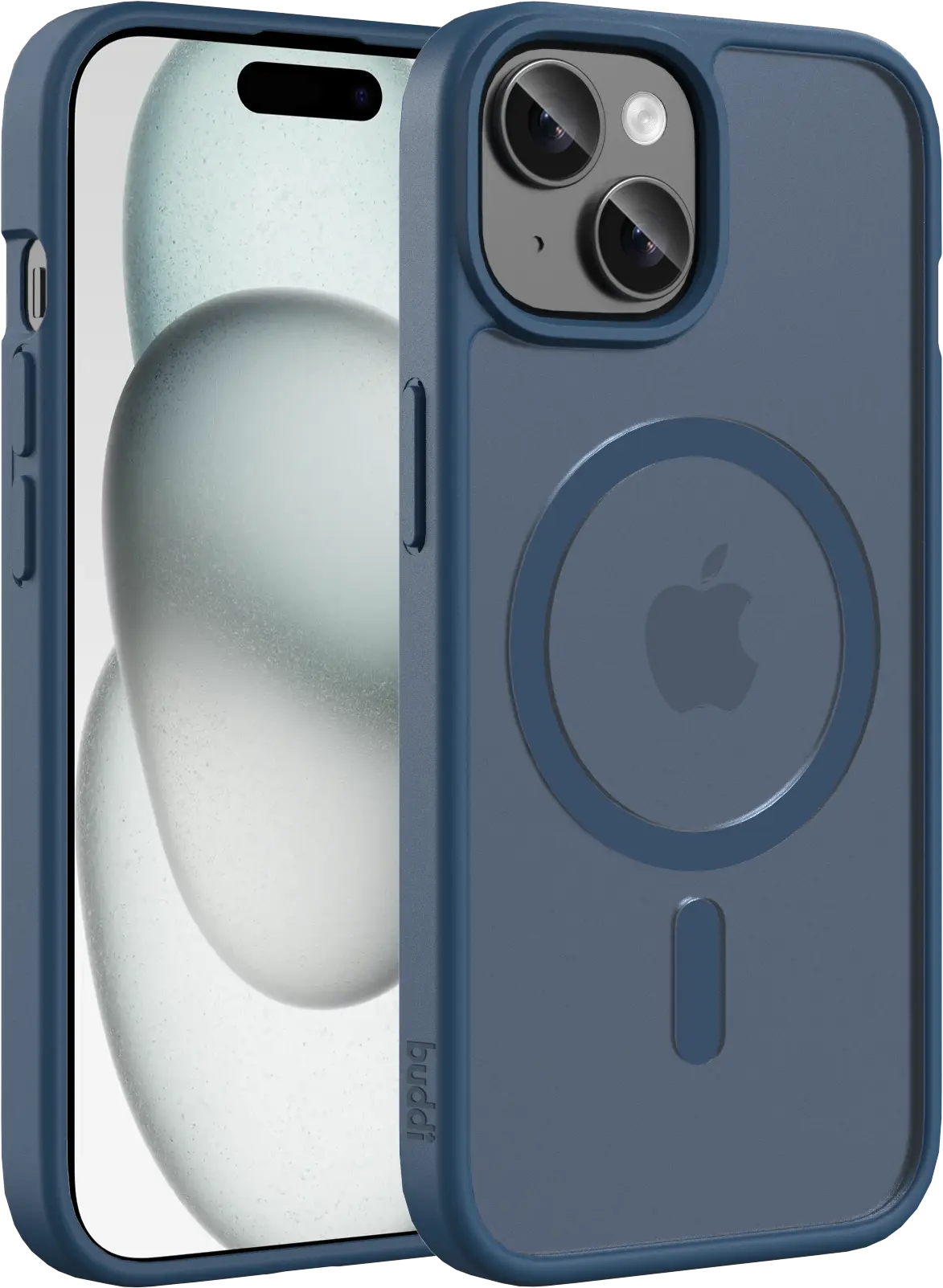 Buddi Frost iPhone 17e/16e/15/14/13 Hoesje MagSafe Back Cover Matte Donker Blauw afbeelding 1