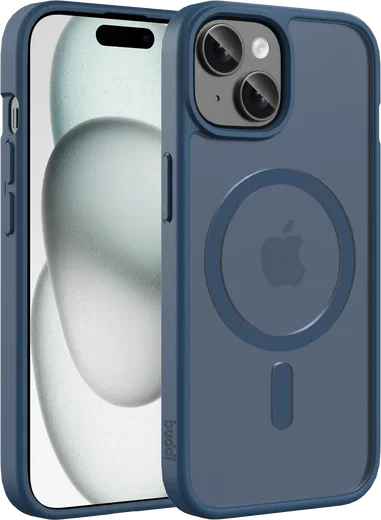 Buddi Frost iPhone 17e/16e/15/14/13 Hoesje MagSafe Back Cover Matte Donker Blauw afbeelding 1