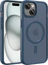 Buddi Frost iPhone 17e/16e/15/14/13 Hoesje MagSafe Back Cover Matte Donker Blauw