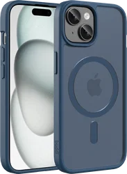 Buddi Frost iPhone 17e/16e/15/14/13 Hoesje MagSafe Back Cover Matte Donker Blauw afbeelding
