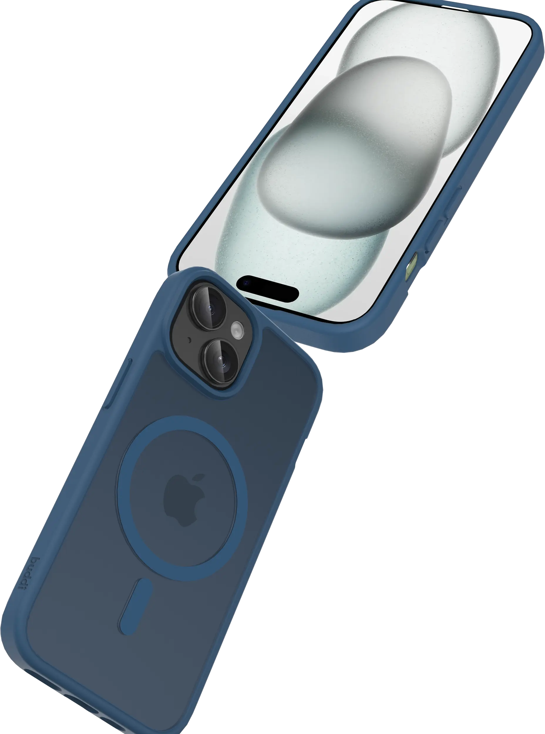Buddi Frost iPhone 17e/16e/15/14/13 Hoesje MagSafe Back Cover Matte Donker Blauw afbeelding 6