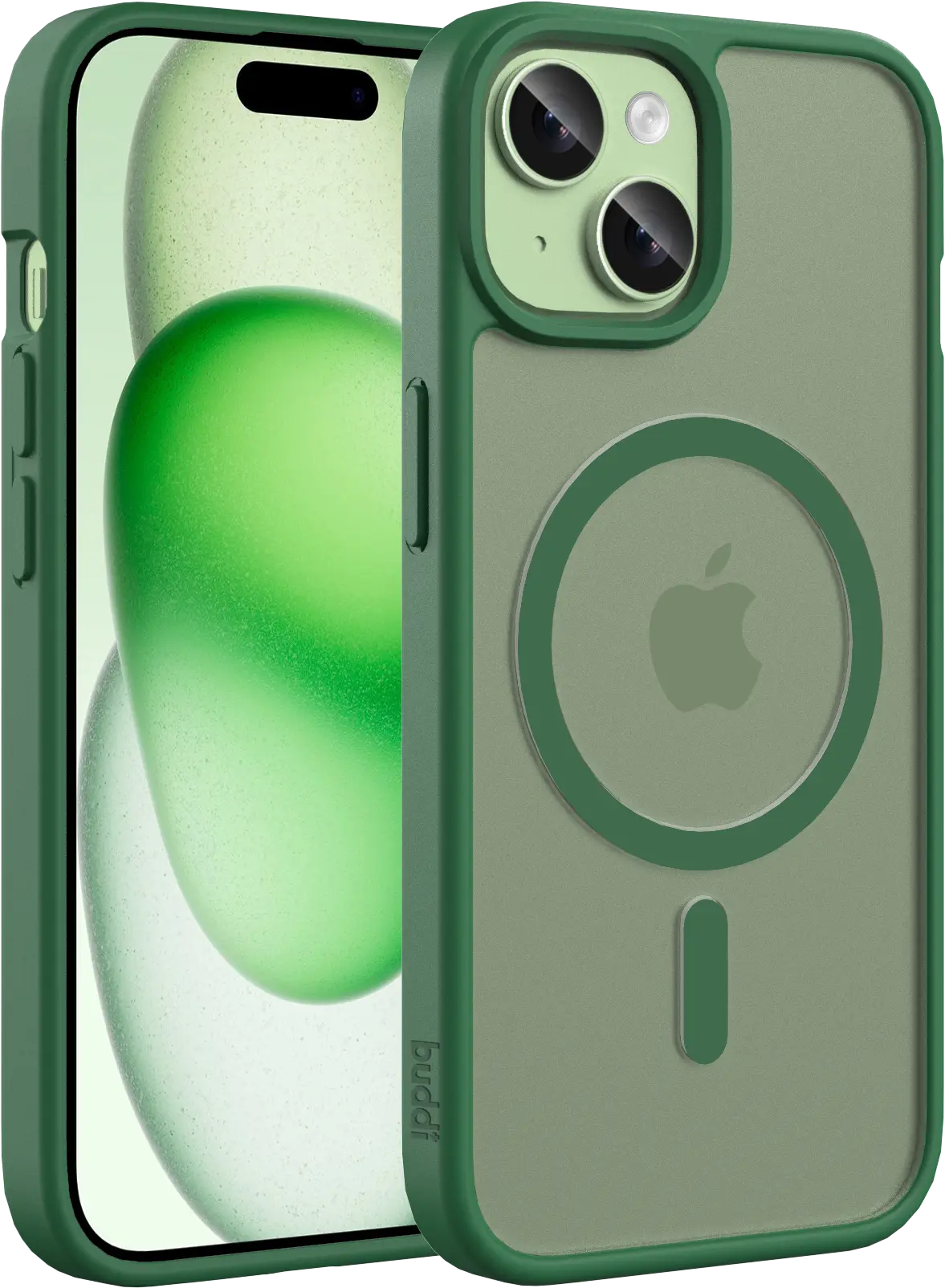 Buddi Frost iPhone 17e/16e/15/14/13 Hoesje MagSafe Back Cover Matte Groen afbeelding 1