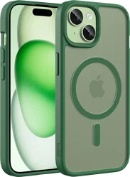 Buddi Frost iPhone 17e/16e/15/14/13 Hoesje MagSafe Back Cover Matte Groen afbeelding