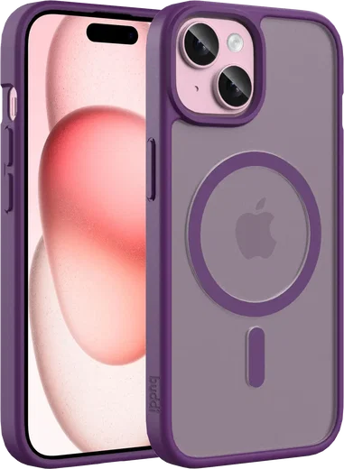 Buddi Frost iPhone 17e/16e/15/14/13 Hoesje MagSafe Back Cover Matte Paars afbeelding 1