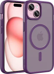 Buddi Frost iPhone 17e/16e/15/14/13 Hoesje MagSafe Back Cover Matte Paars afbeelding
