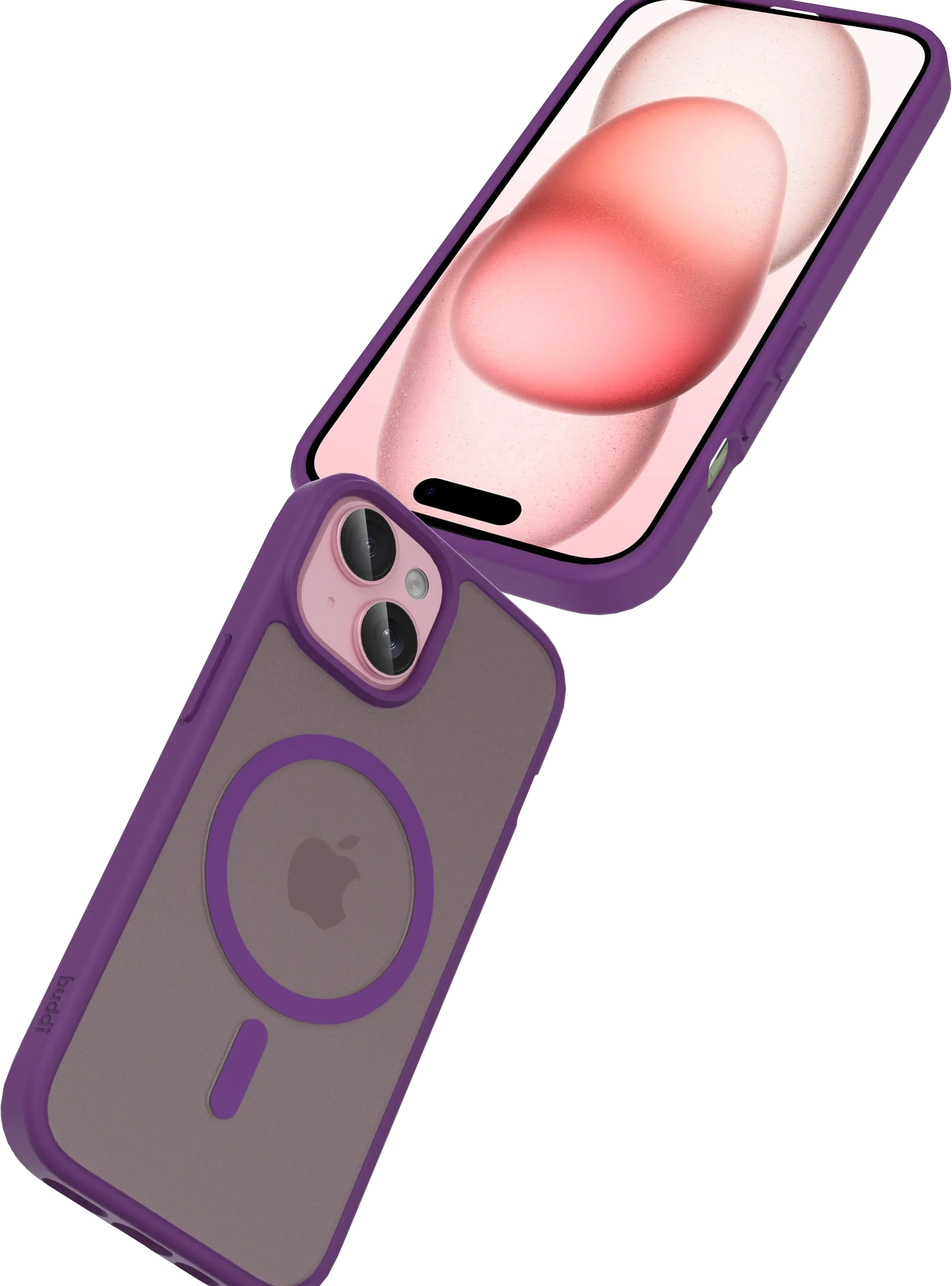 Buddi Frost iPhone 17e/16e/15/14/13 Hoesje MagSafe Back Cover Matte Paars afbeelding 7