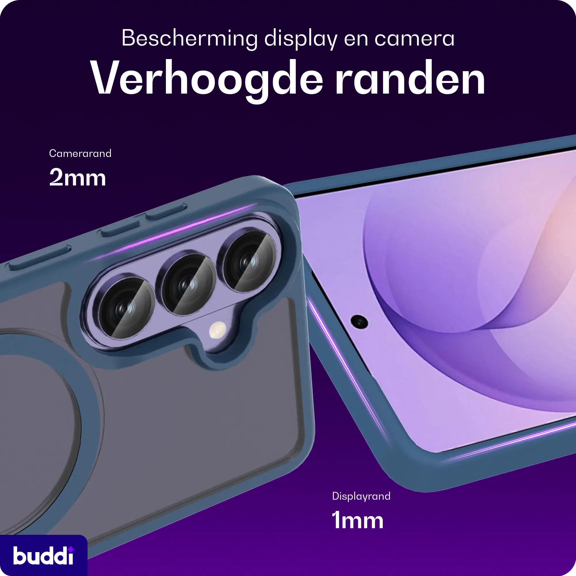 Buddi Frost Samsung Galaxy S26 Hoesje MagSafe Back Cover Matte Donker Blauw afbeelding 5