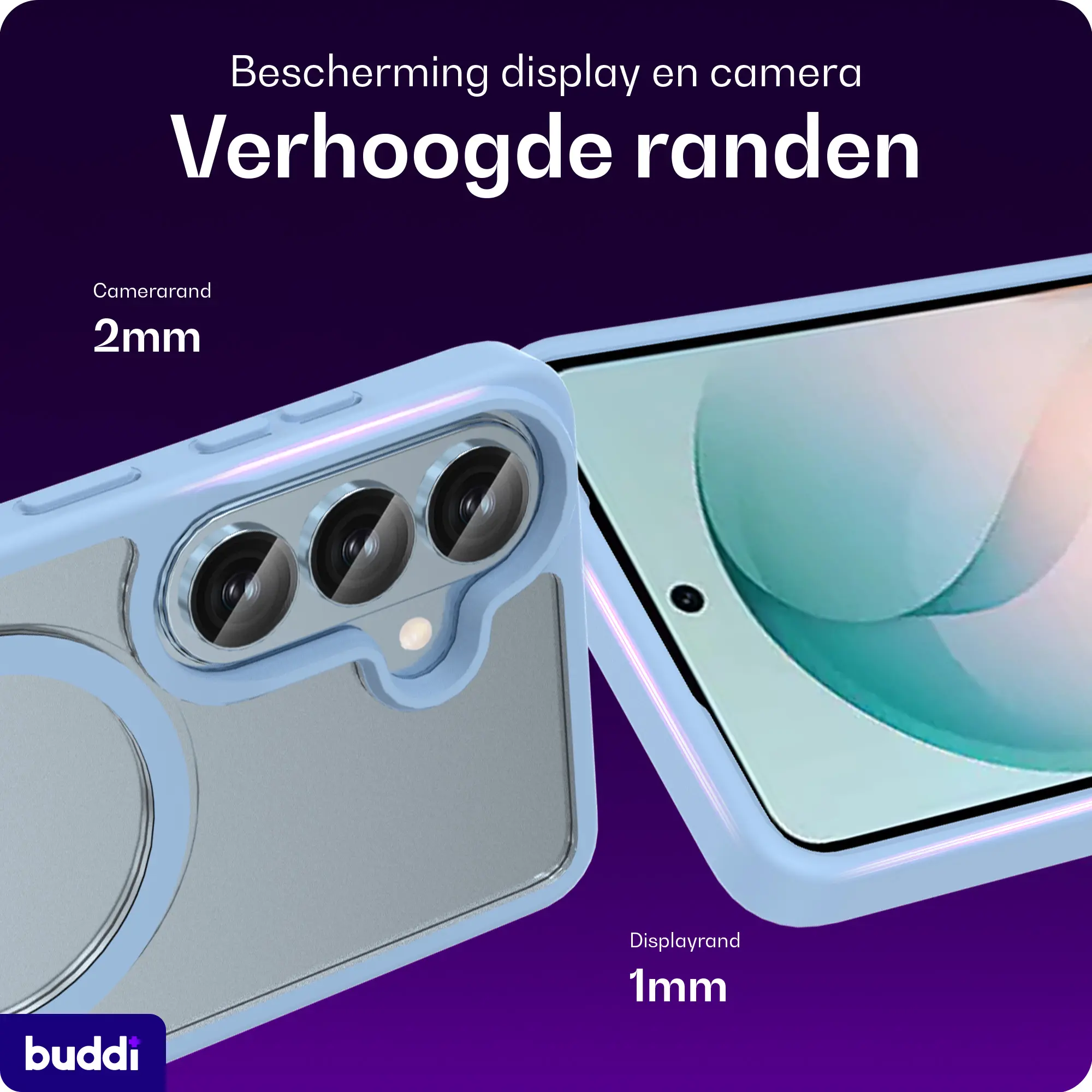 Buddi Frost Samsung Galaxy S26 Hoesje MagSafe Back Cover Matte Licht Blauw afbeelding 5