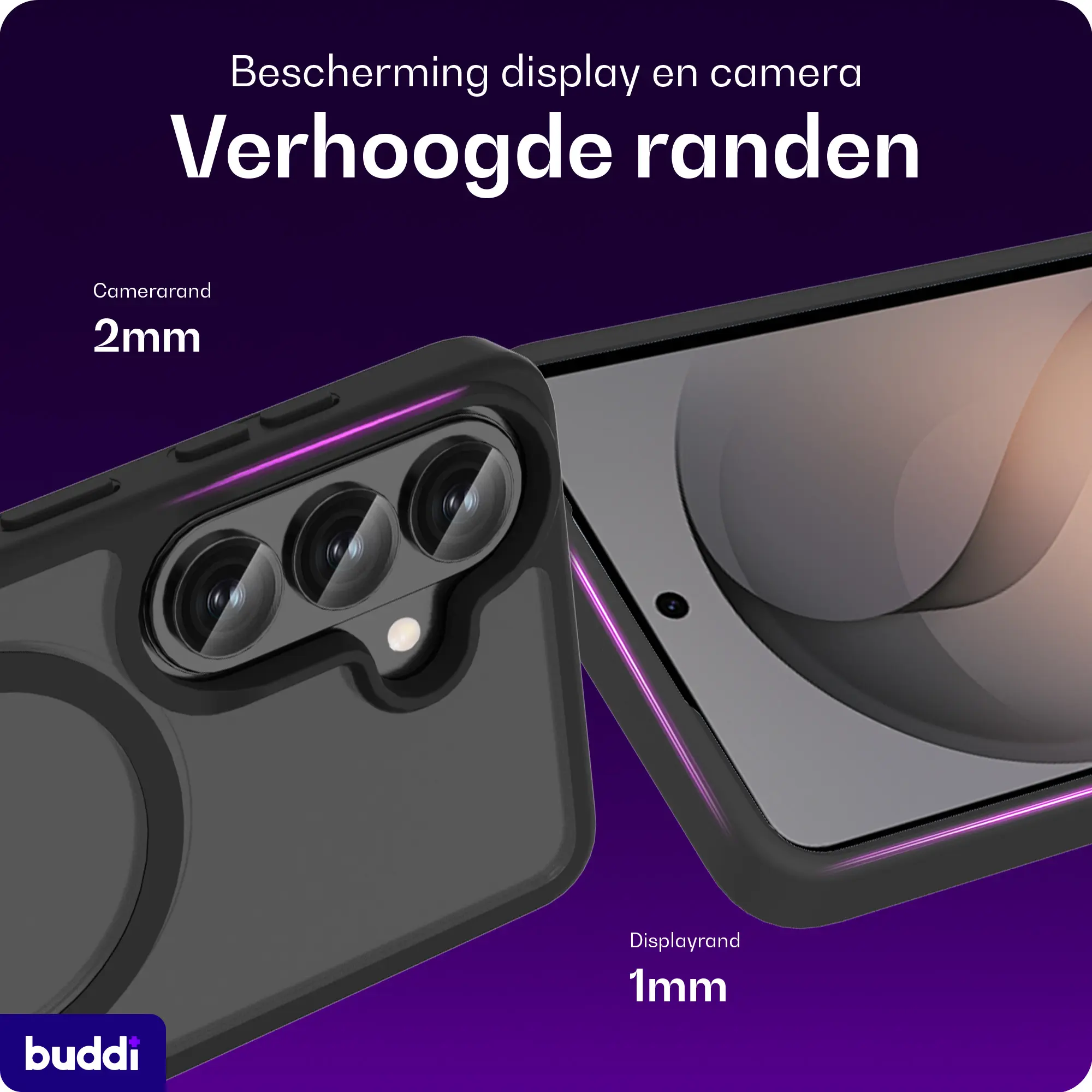 Buddi Frost Samsung Galaxy S26 Plus Hoesje MagSafe Back Cover Matte Zwart afbeelding 5