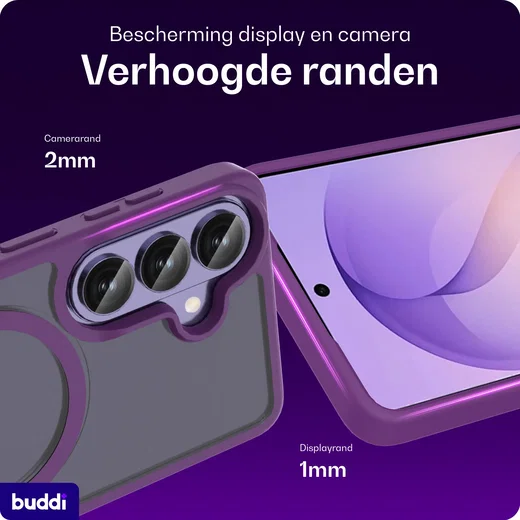 Buddi Frost Samsung Galaxy S26 Plus Hoesje MagSafe Back Cover Matte Paars afbeelding 5