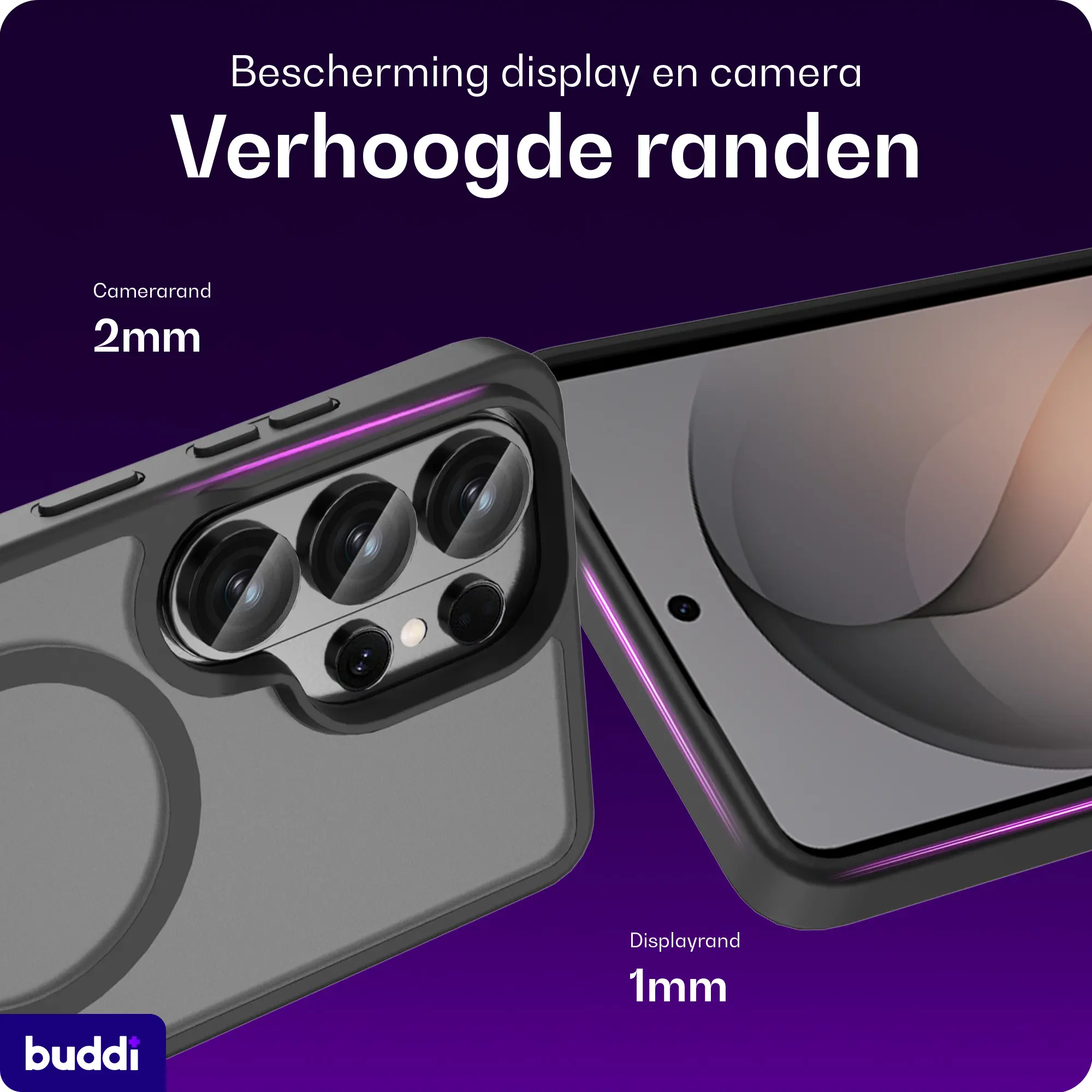 Buddi Frost Samsung Galaxy S26 Ultra Hoesje MagSafe Back Cover Mat Zwart afbeelding 4