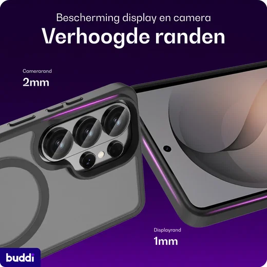 Buddi Frost Samsung Galaxy S26 Ultra Hoesje MagSafe Back Cover Mat Zwart afbeelding 4