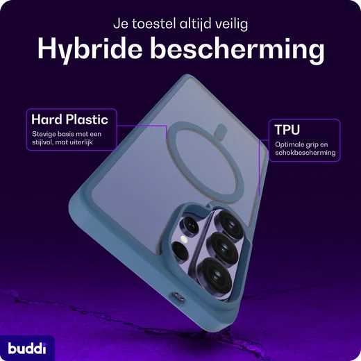 Buddi Frost Samsung Galaxy S26 Ultra Hoesje MagSafe Back Cover Mat Donker Blauw afbeelding 2
