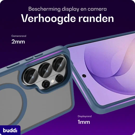 Buddi Frost Samsung Galaxy S26 Ultra Hoesje MagSafe Back Cover Mat Donker Blauw afbeelding 4