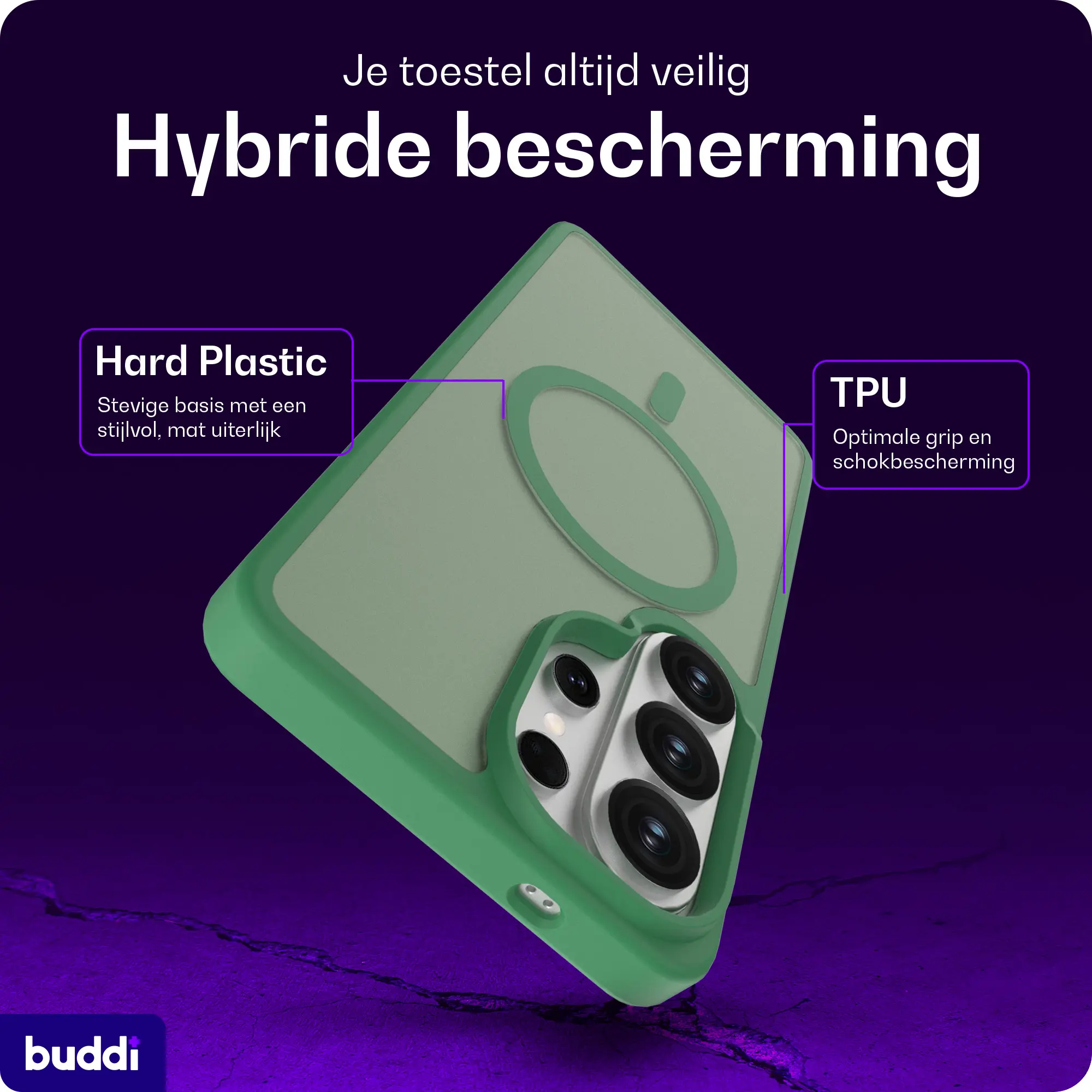 Buddi Frost Samsung Galaxy S26 Ultra Hoesje MagSafe Back Cover Mat Groen afbeelding 2