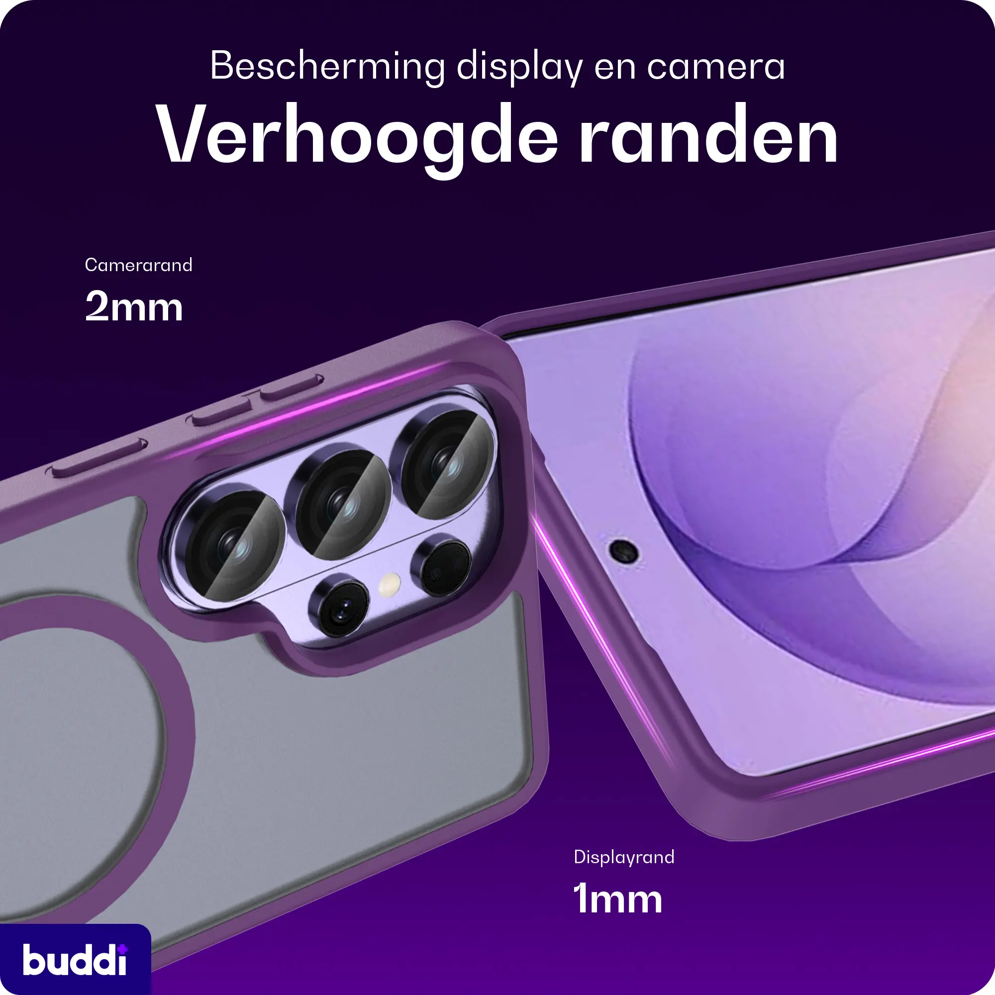 Buddi Frost Samsung Galaxy S26 Ultra Hoesje MagSafe Back Cover Mat Paars afbeelding 4