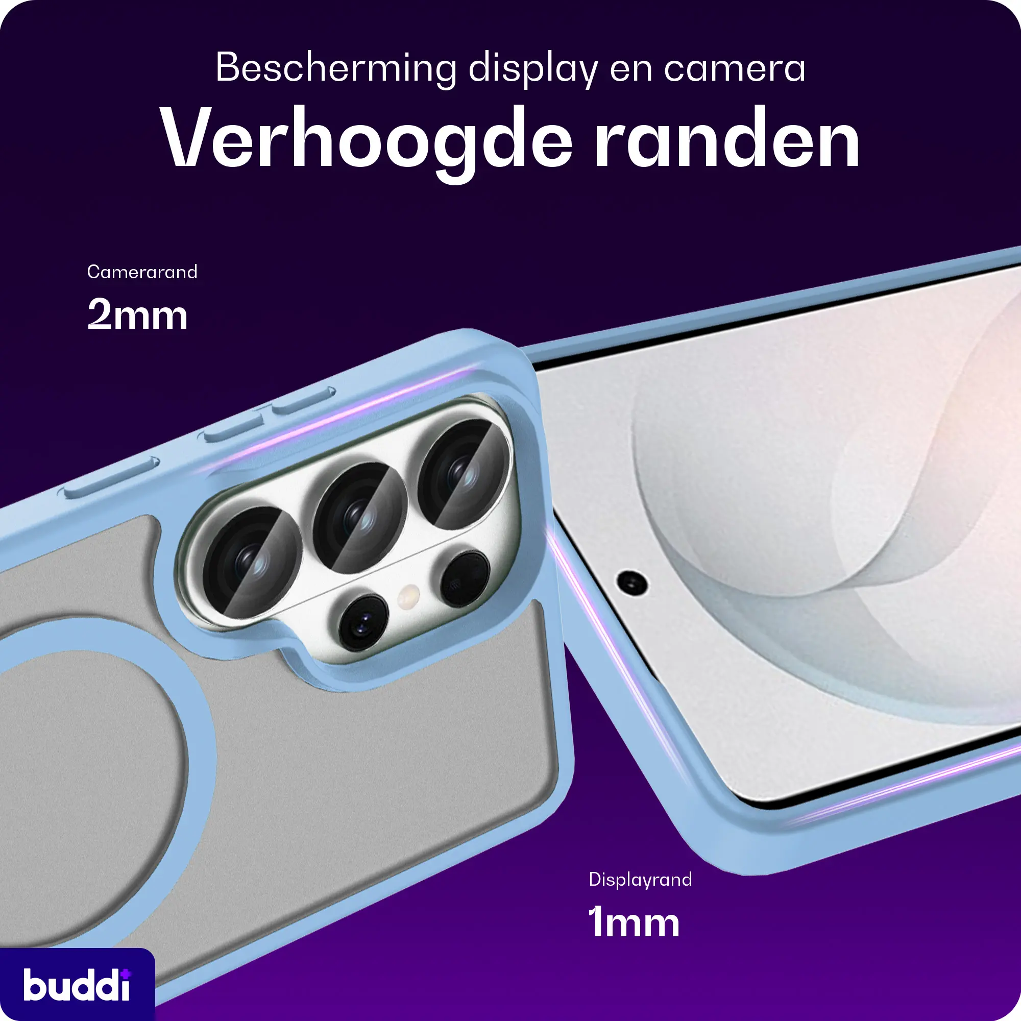 Buddi Frost Samsung Galaxy S26 Ultra Hoesje MagSafe Back Cover Mat Licht Blauw afbeelding 4