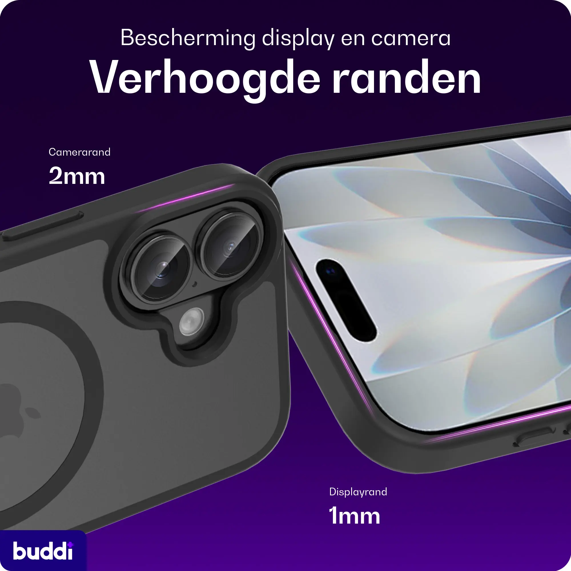 Buddi Frost Apple iPhone 17 Hoesje MagSafe Back Cover Matte Zwart afbeelding 4