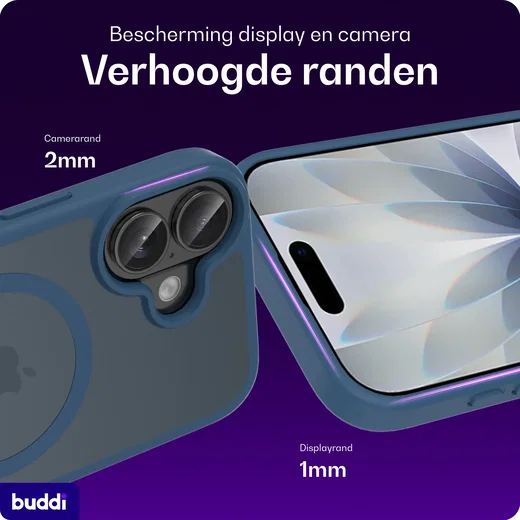 Buddi Frost Apple iPhone 17 Hoesje MagSafe Back Cover Matte Donker Blauw afbeelding 4