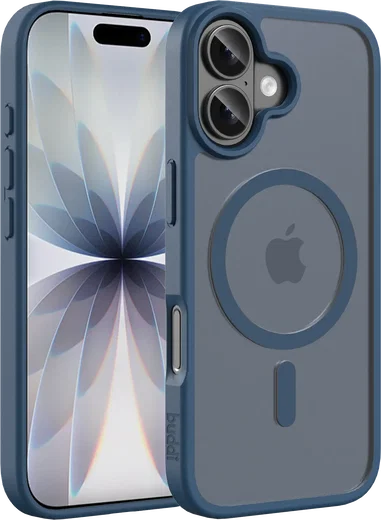 Buddi Frost Apple iPhone 17 Hoesje MagSafe Back Cover Matte Donker Blauw afbeelding 1
