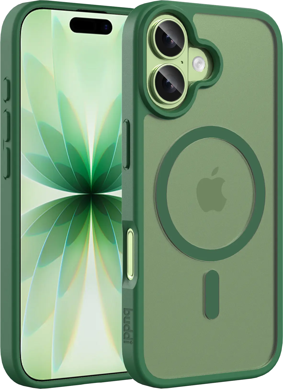 Buddi Frost Apple iPhone 17 Hoesje MagSafe Back Cover Matte Groen afbeelding 1