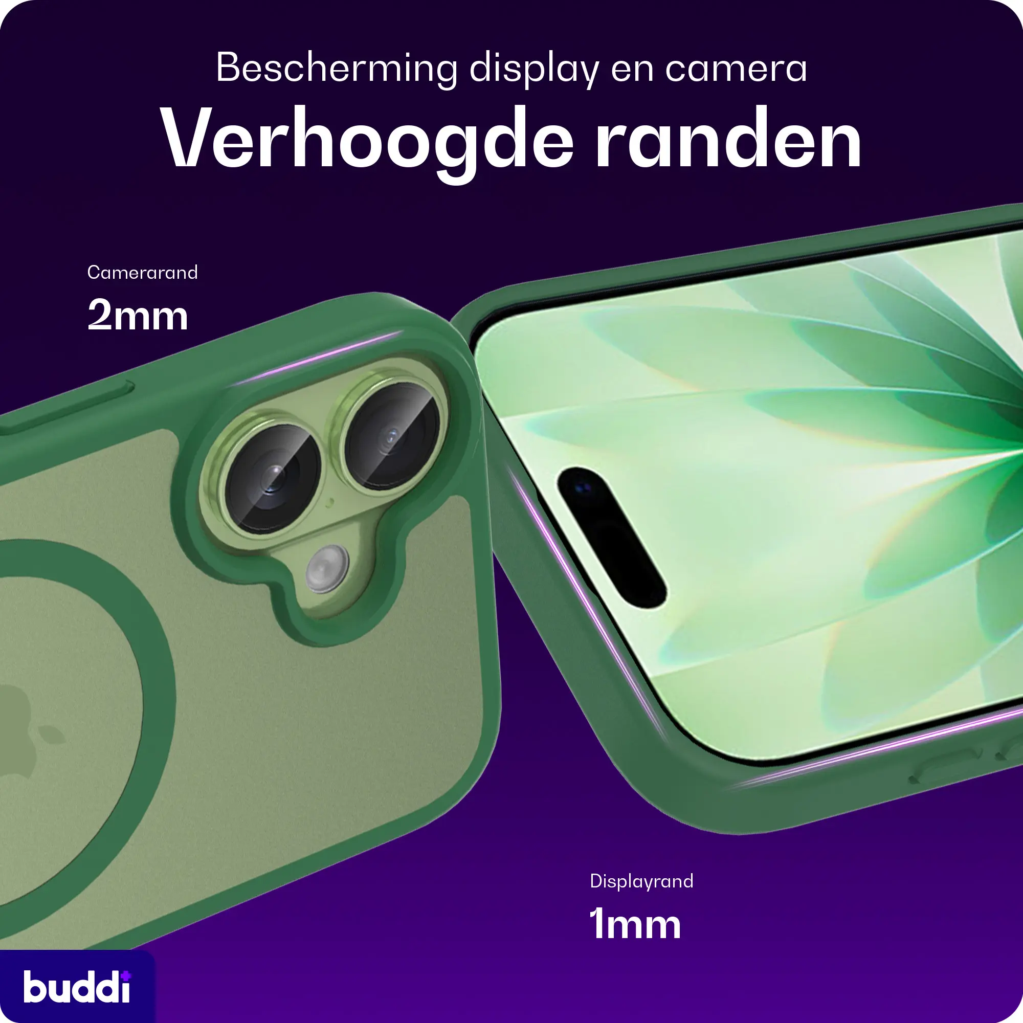 Buddi Frost Apple iPhone 17 Hoesje MagSafe Back Cover Matte Groen afbeelding 4