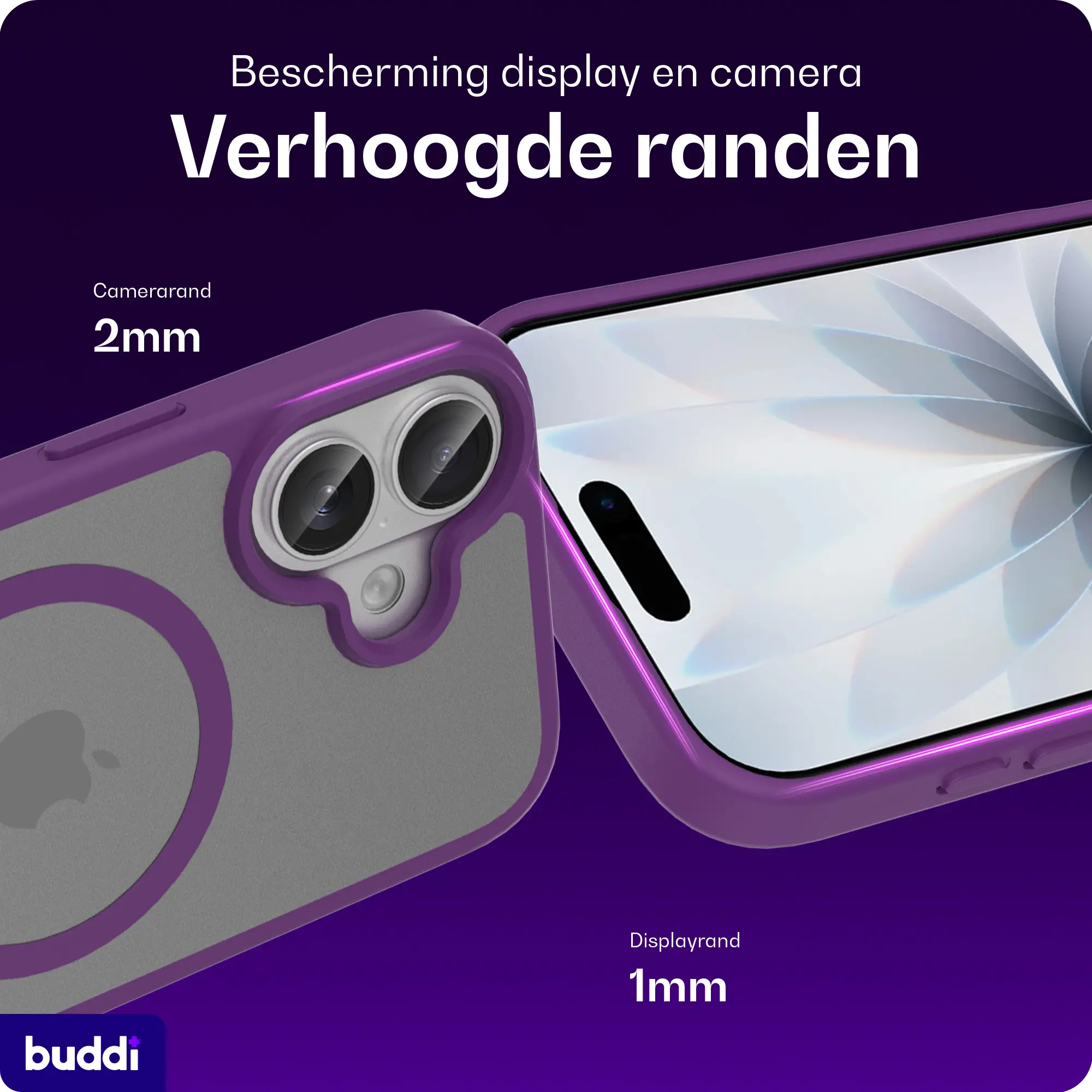 Buddi Frost Apple iPhone 17 Hoesje MagSafe Back Cover Matte Paars afbeelding 4