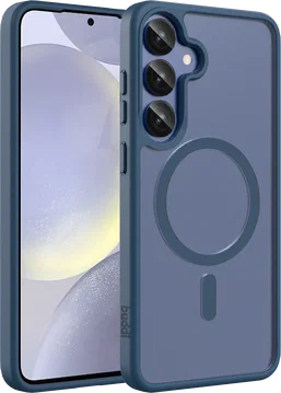 Buddi Frost Samsung Galaxy S25 / S24 Hoesje MagSafe Back Cover Mat Donker Blauw