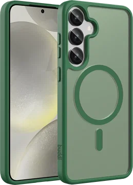 Buddi Frost Samsung Galaxy S25 / S24 Hoesje MagSafe Back Cover Mat Groen