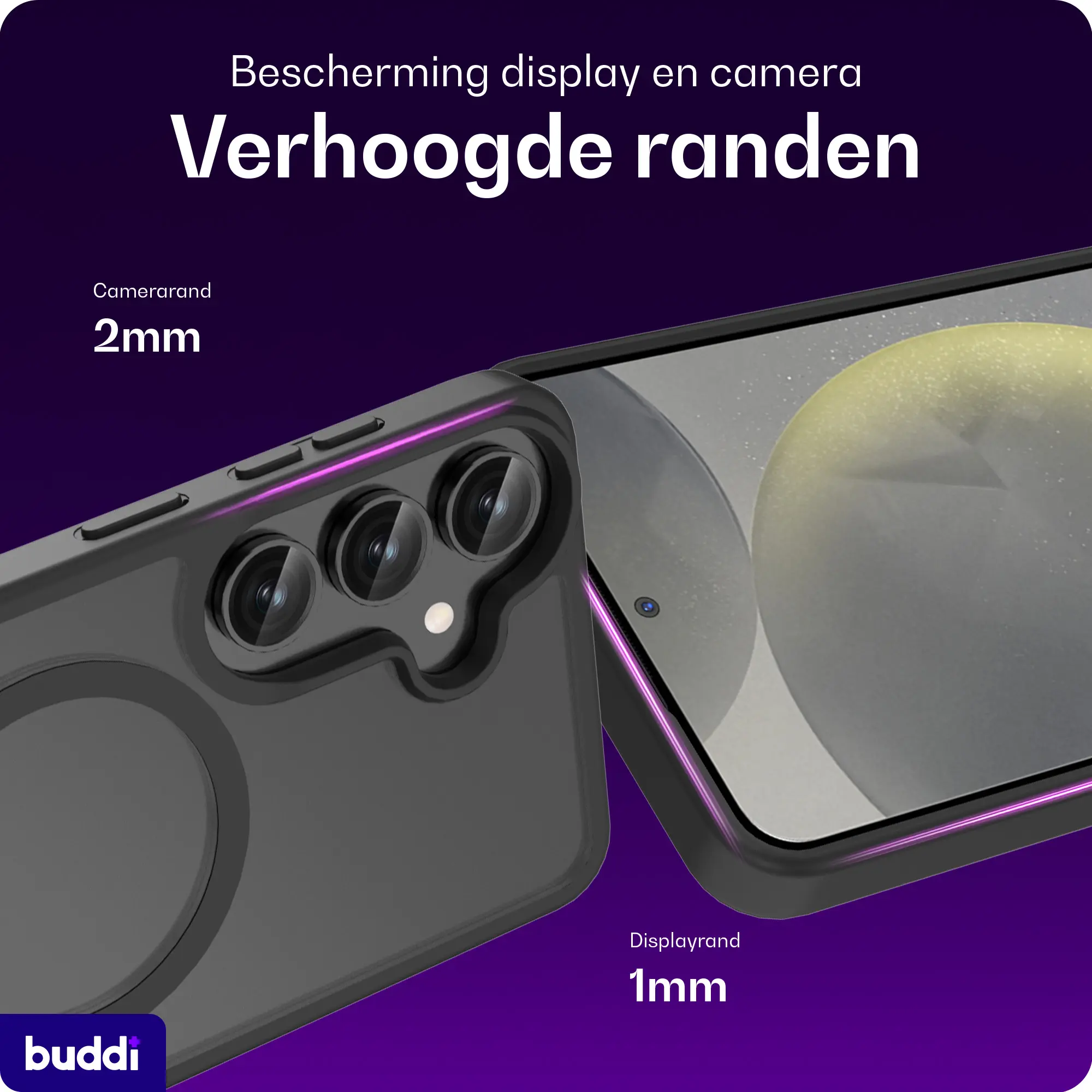 Buddi Frost Samsung Galaxy S25 Plus / S24 Plus Hoesje MagSafe Matte Zwart afbeelding 4