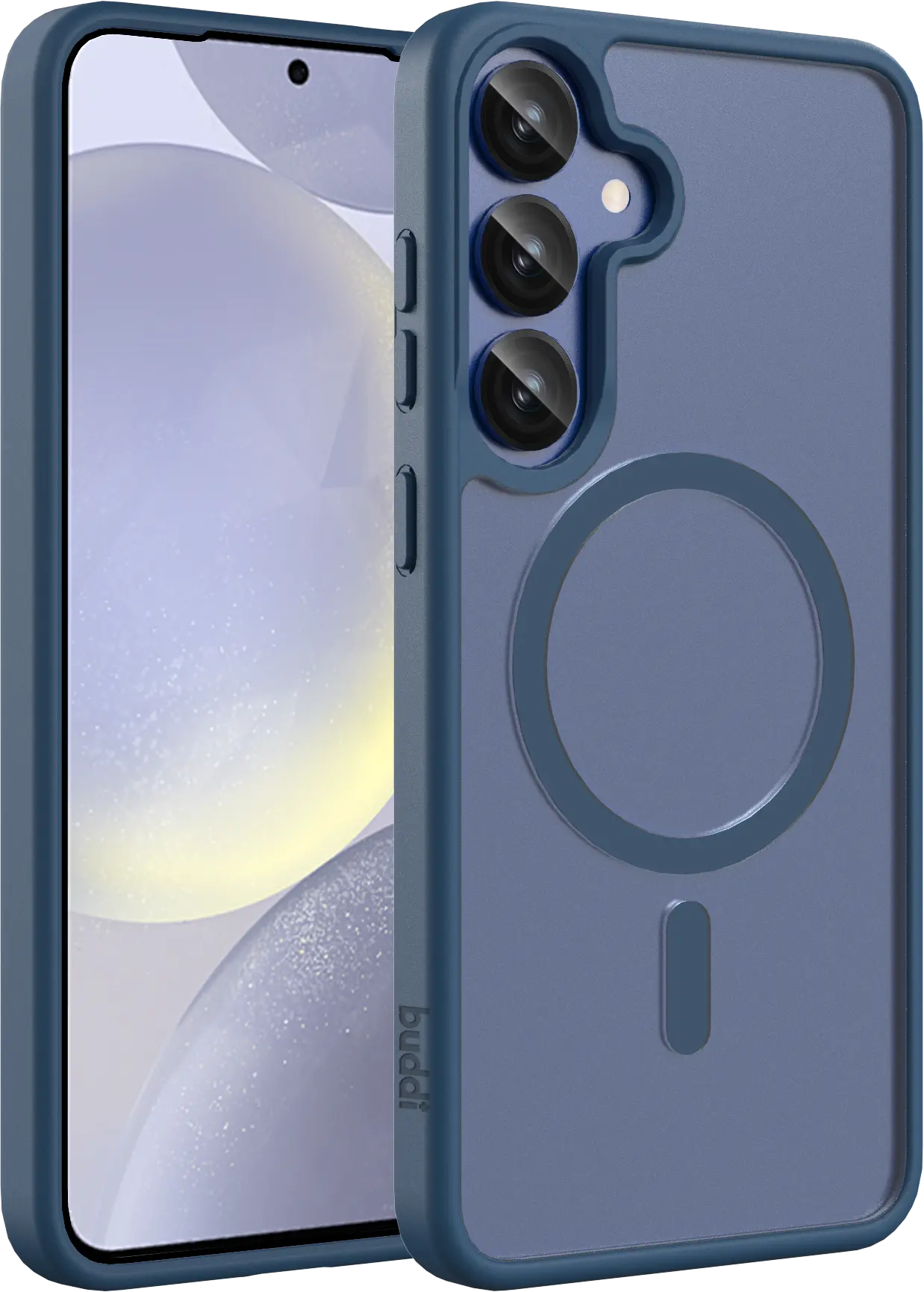 Buddi Frost Samsung Galaxy S25 Plus / S24 Plus Hoesje MagSafe Matte Donker Blauw afbeelding 1