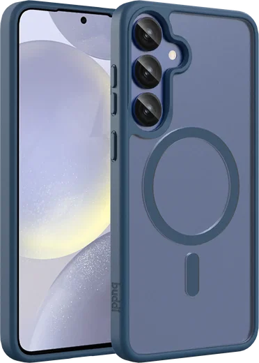 Buddi Frost Samsung Galaxy S25 Plus / S24 Plus Hoesje MagSafe Matte Donker Blauw afbeelding 1