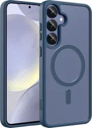 Buddi Frost Samsung Galaxy S25 Plus / S24 Plus Hoesje MagSafe Matte Donker Blauw afbeelding