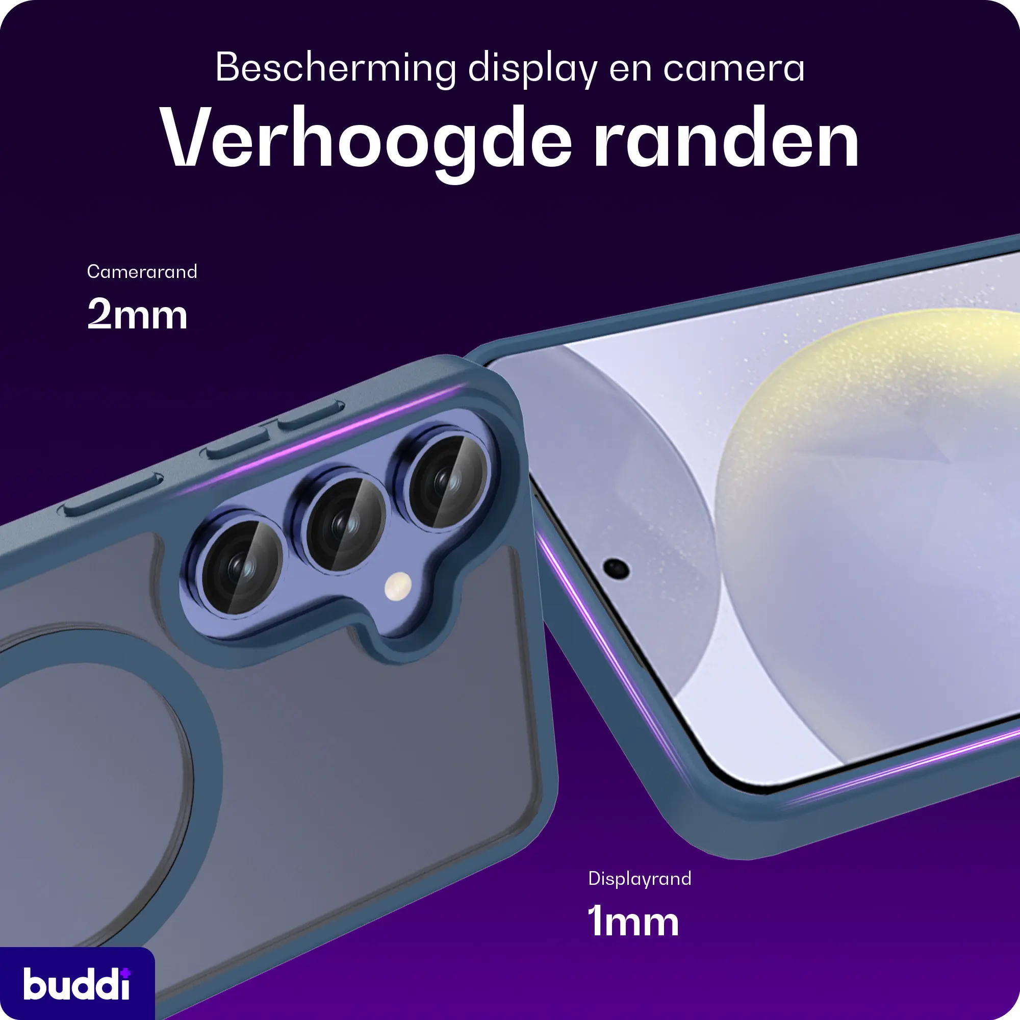 Buddi Frost Samsung Galaxy S25 Plus / S24 Plus Hoesje MagSafe Matte Donker Blauw afbeelding 4