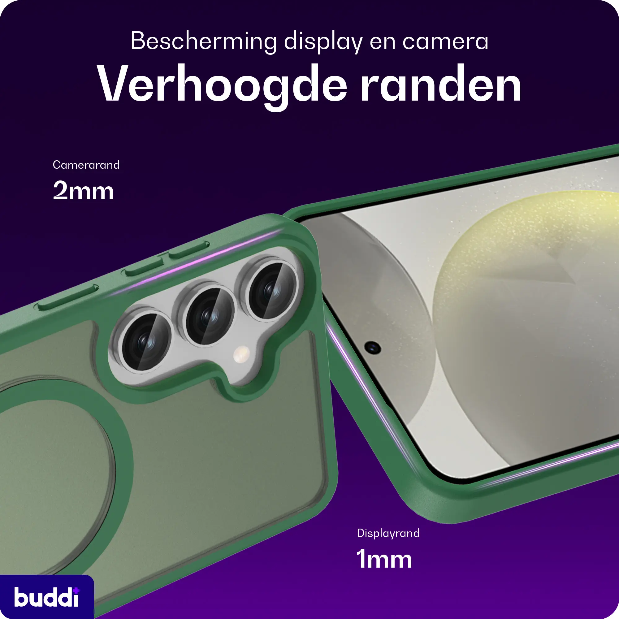 Buddi Frost Samsung Galaxy S25 Plus / S24 Plus Hoesje MagSafe Matte Groen afbeelding 4