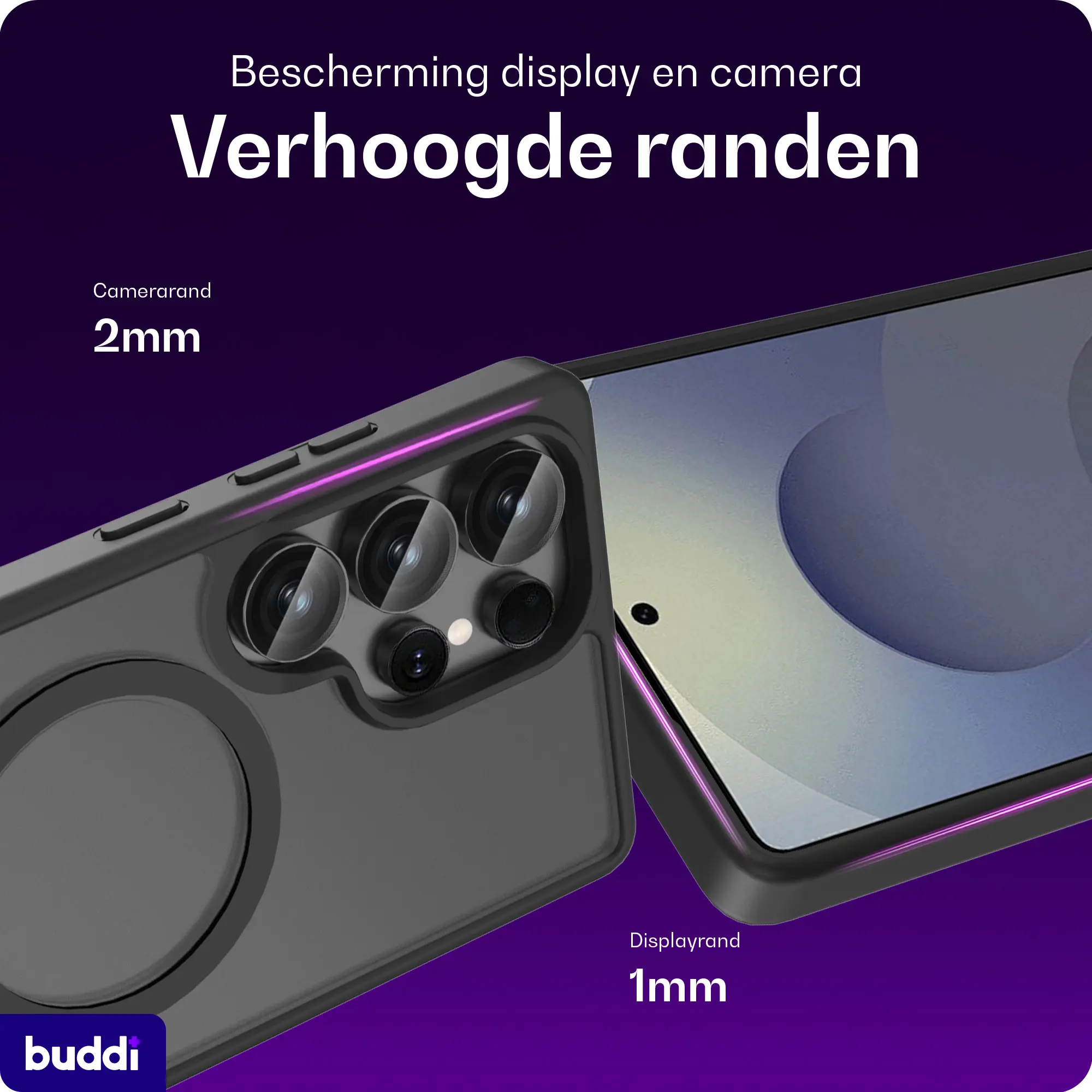 Buddi Frost Samsung Galaxy S25 Ultra Hoesje MagSafe Back Cover Mat Zwart afbeelding 4