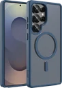 Buddi Frost Samsung Galaxy S25 Ultra Hoesje MagSafe Back Cover Mat Donker Blauw